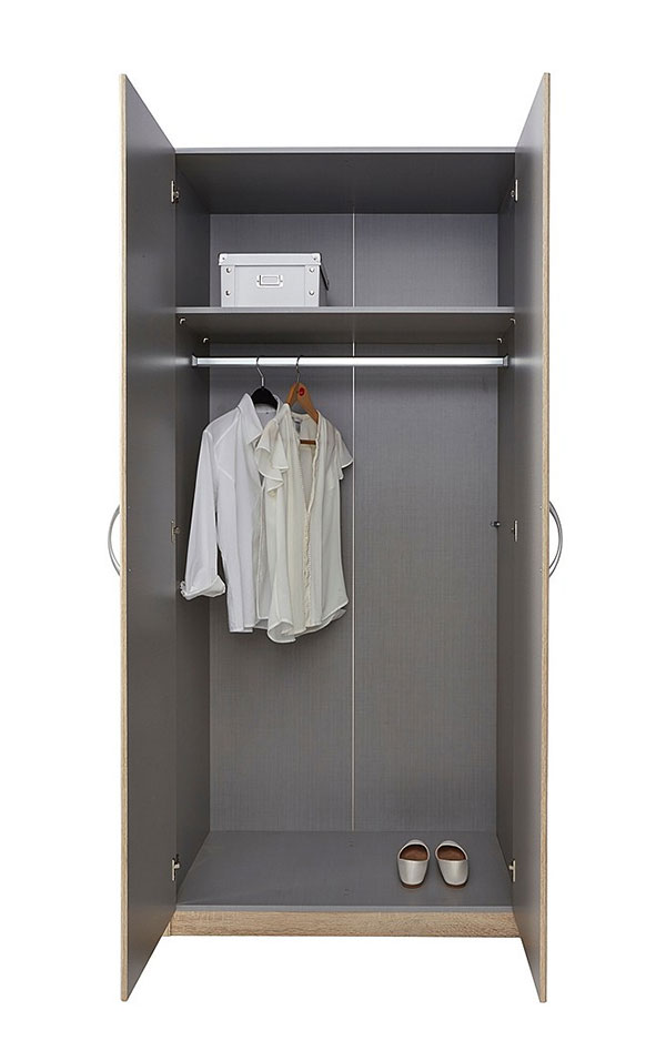 Kleiderschrank Malta Aufsatz weiß Hochglanz 80cm 2-türig | Kleiderschränke  | Schlafzimmer | Feldmann-Wohnen GmbH - Online Shop