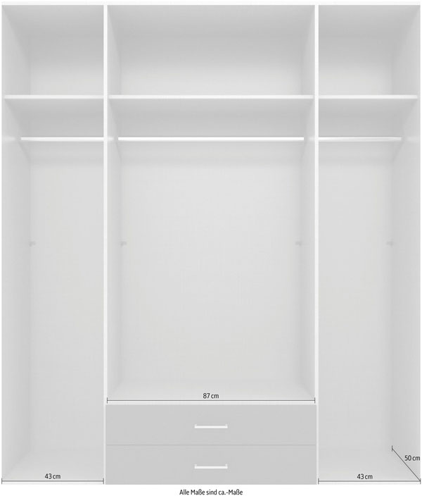 Drehtürenschrank Kleiderschrank Gronau 180x58x210cm weiß graphit Spiegel |  Kleiderschränke | Schlafzimmer | Feldmann-Wohnen GmbH - Online Shop