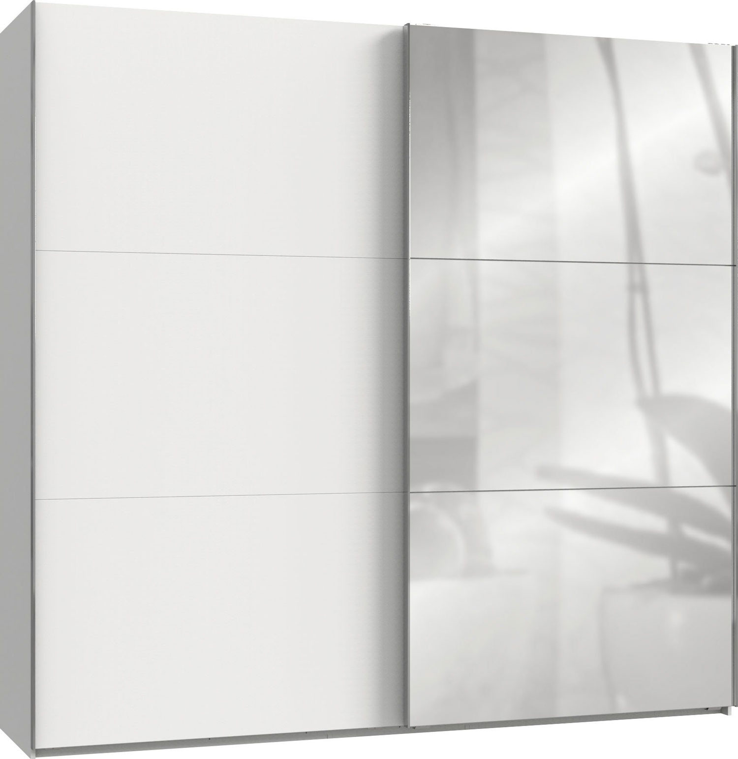 Schwebetürenschrank Level Kleiderschrank 250x65x236cm 2-türig weiß Spiegel  (18170) | Kleiderschränke | Schlafzimmer | Feldmann-Wohnen GmbH - Online  Shop