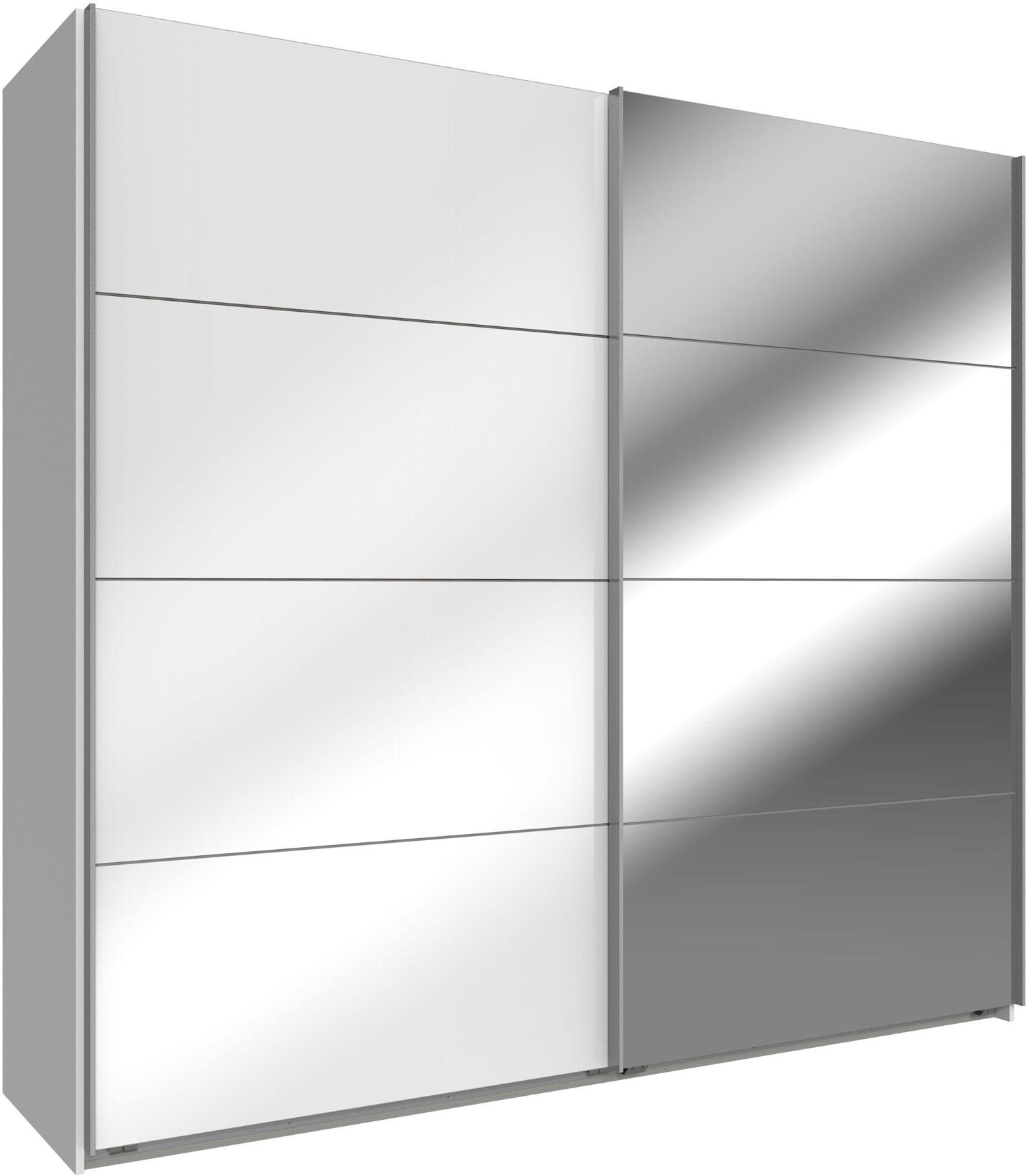 Schwebetürenschrank Kleiderschrank Easy Plus weiß weißglas Spiegel  180x65x210cm | Kleiderschränke | Schlafzimmer | Feldmann-Wohnen GmbH -  Online Shop