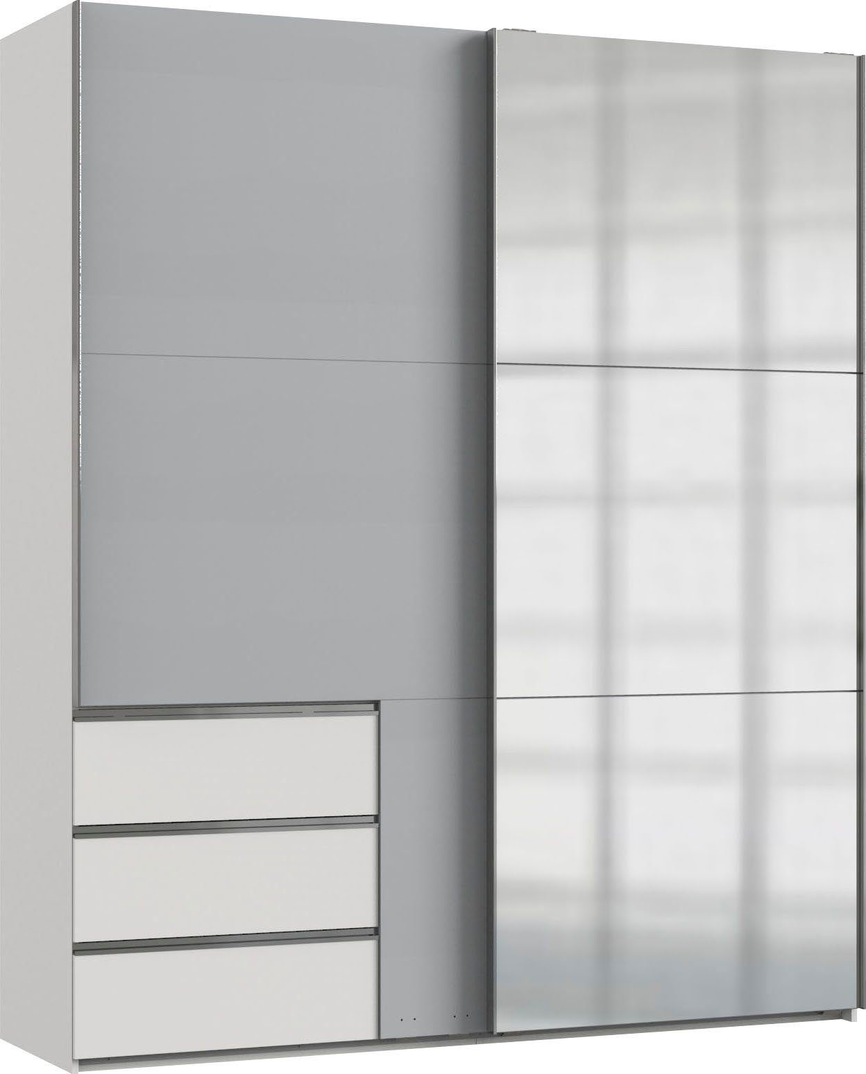 Schwebetürenschrank Level 200x65x236cm Kleiderschrank weiß Light grey |  Kleiderschränke | Schlafzimmer | Feldmann-Wohnen GmbH - Online Shop