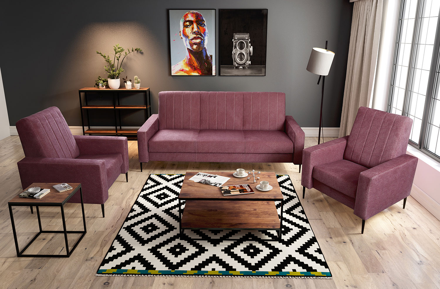 sofagarnitur couchgarnitur 3-1-1 farbe wählbar wohnzimmer