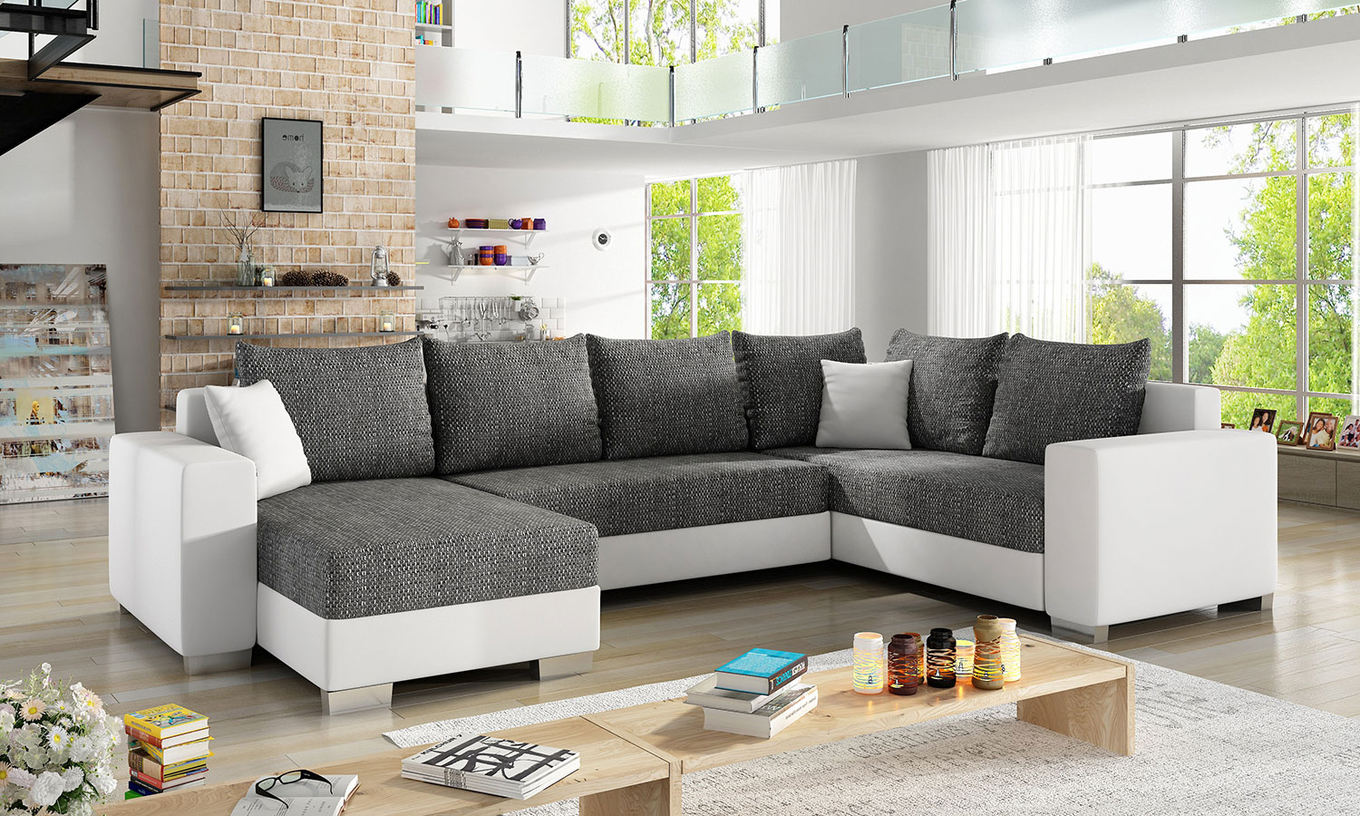 u-form ecksofa couch sofa wohnlandschaft marco schlaffunktion bettkasten  farbe wählbar