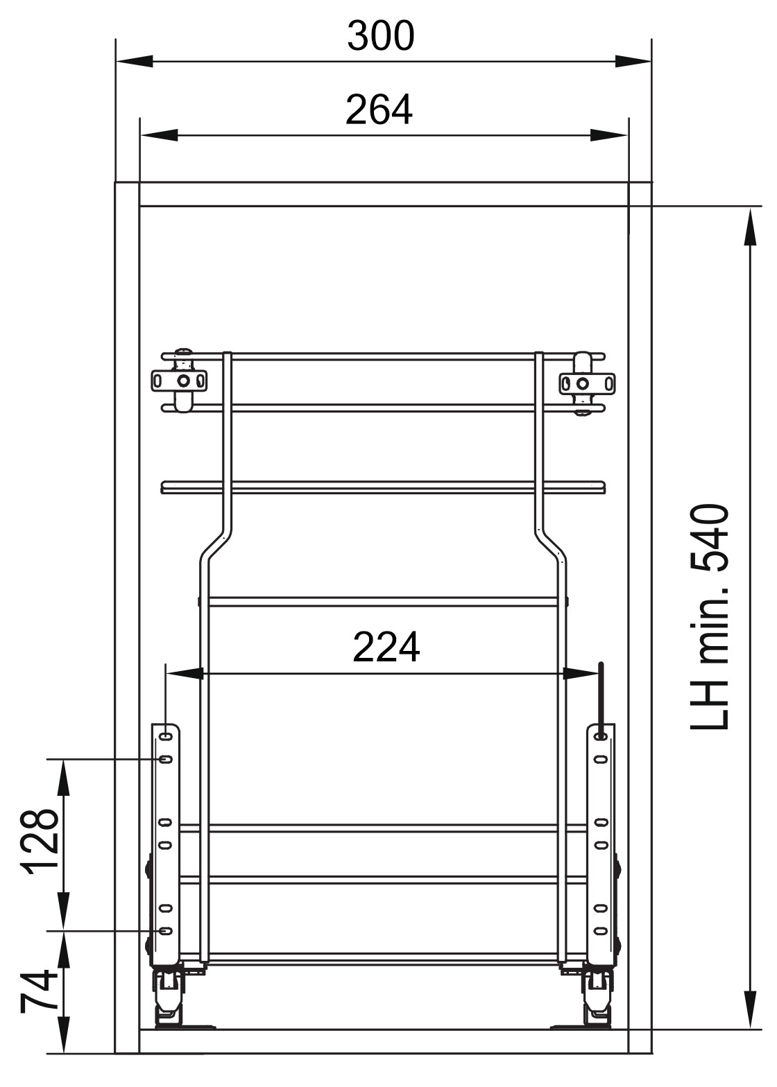 Unterschrank Küchenschrank 30cm Soft-Close-Funktion Farbe wählbar SI-D1D/30
