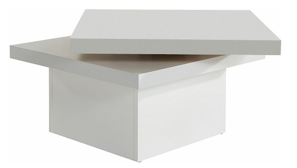 Couchtisch Wohnzimmertisch 67x67cm Tischplatte drehbar weiß