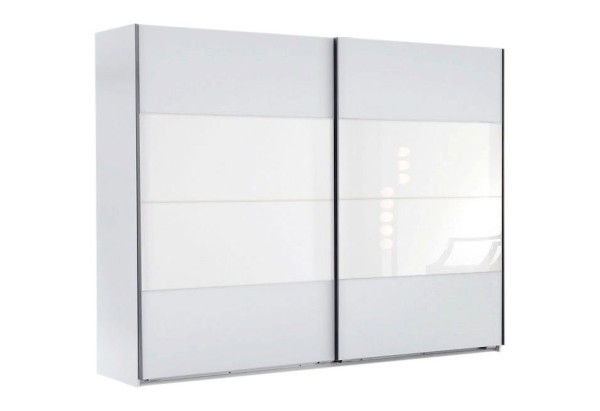 Schwebetürenschrank 270x65x210cm Kleiderschrank Easy Plus weiß Weißglas  (18268) | Kleiderschränke | Schlafzimmer | Feldmann-Wohnen GmbH - Online  Shop